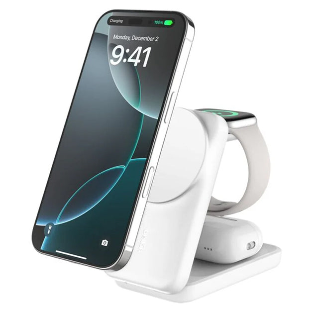 Belkin UltraCharge 25W 3-in-1 Qi2 Square Magnetic Charger