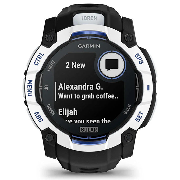 Garmin Instinct 3 Supernova 50mm Solar Rugged GPS Watch (Limited Edition) - Whitestone With Black Band