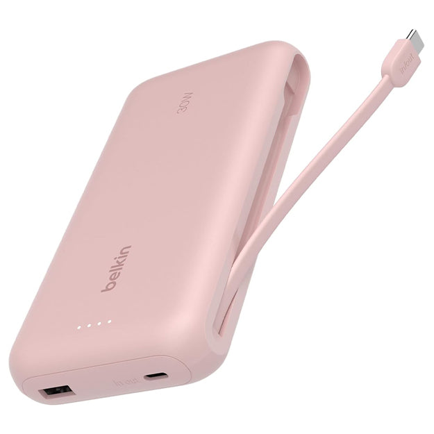 Belkin BoostCharge 20000 mAh PD 30 Watt USB-C Integrated Cable Power Bank