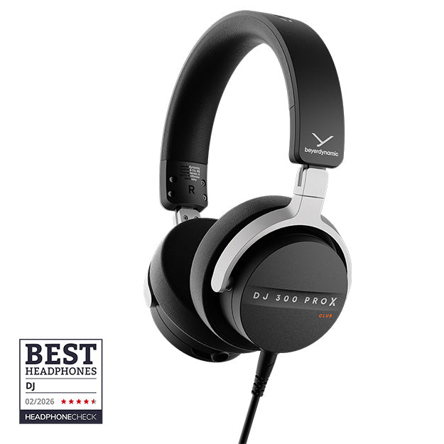 Beyerdynamic DJ 300 PRO X CLUB Professional 2-in-1 DJ On-Ear Wired Headphones - Black