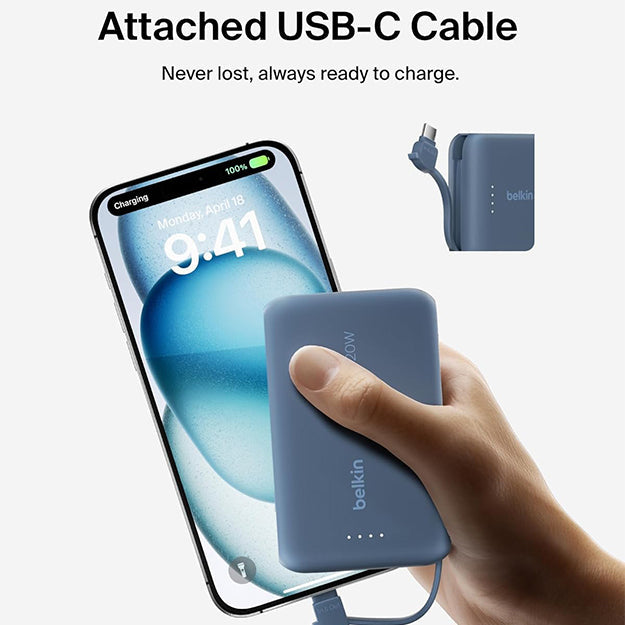 Belkin BoostCharge 10 000 mAh With USB-C Cable Power Bank