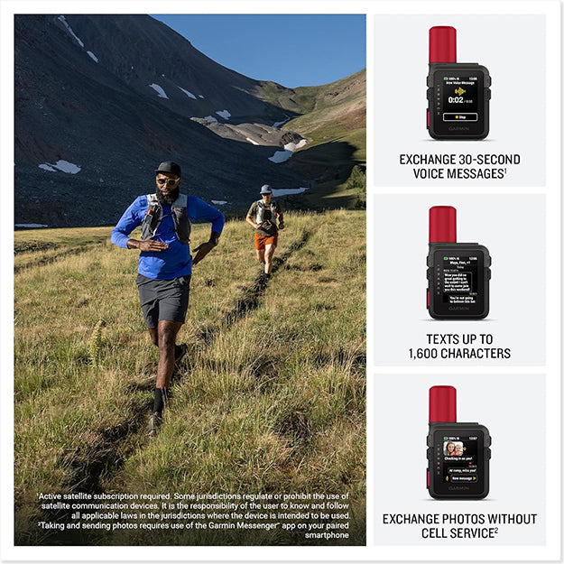 Garmin inReach Mini 3 Plus Rugged Compact SOS Satellite Communicator With Photo And Voice Messaging - Black & Red
