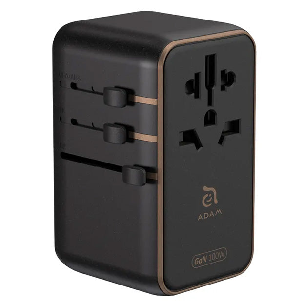 Adam Elements T100L 100W Universal Travel Adapter With Built-In USB-C Cable