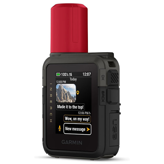 Garmin inReach Mini 3 Plus Rugged Compact SOS Satellite Communicator With Photo And Voice Messaging - Black & Red