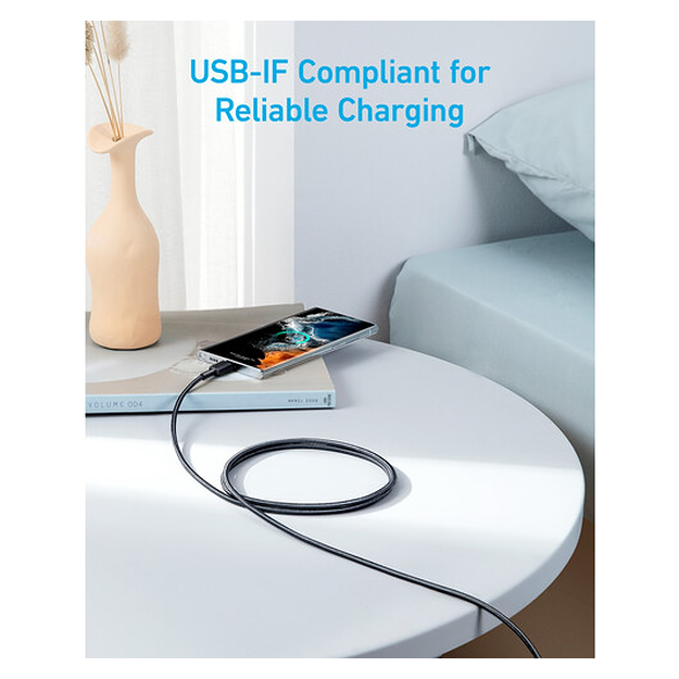 Anker 322 Braided USB-C To USB-C Charging Cable 1.8m - Black