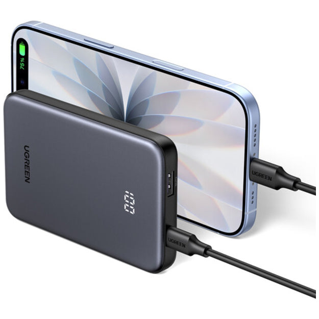 UGreen 10 000mAh 2-Port Power Bank (20W USB-C & 22.5W USB-A) - Space Grey