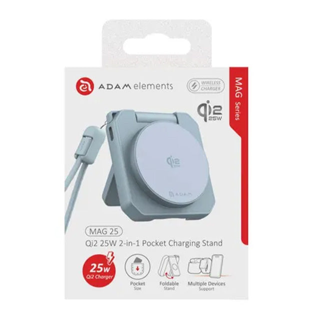 Adam Elements MAG 25 Qi2 25W 2-in-1 Pocket Charging Stand