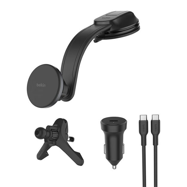 Belkin BoostCharge Magnetic Wireless Charging Car Vent And Dash Mount - Black
