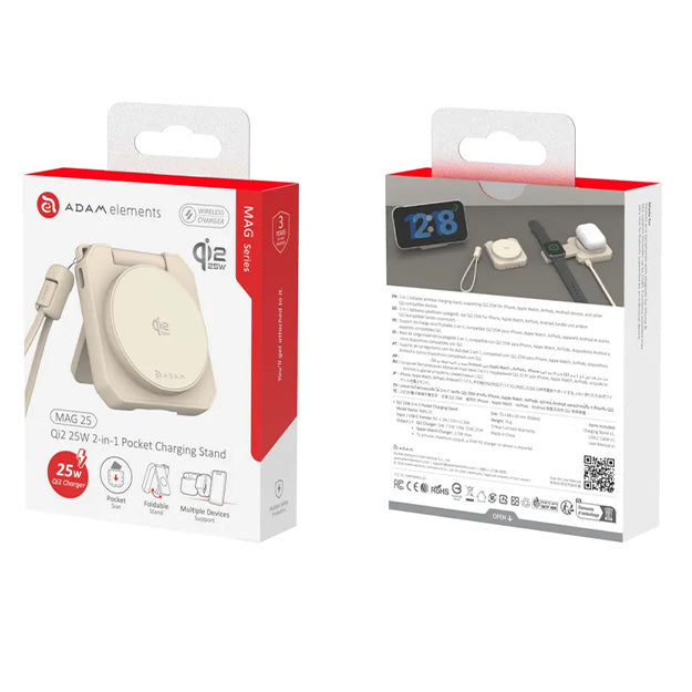 Adam Elements MAG 25 Qi2 25W 2-in-1 Pocket Charging Stand