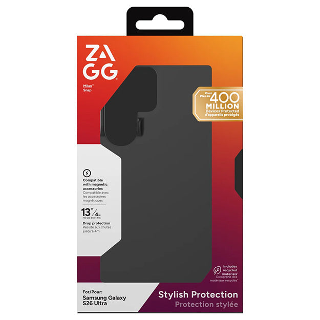 Zagg Milan Snap Magnetic Case For Samsung Galaxy S26 ULTRA - Black