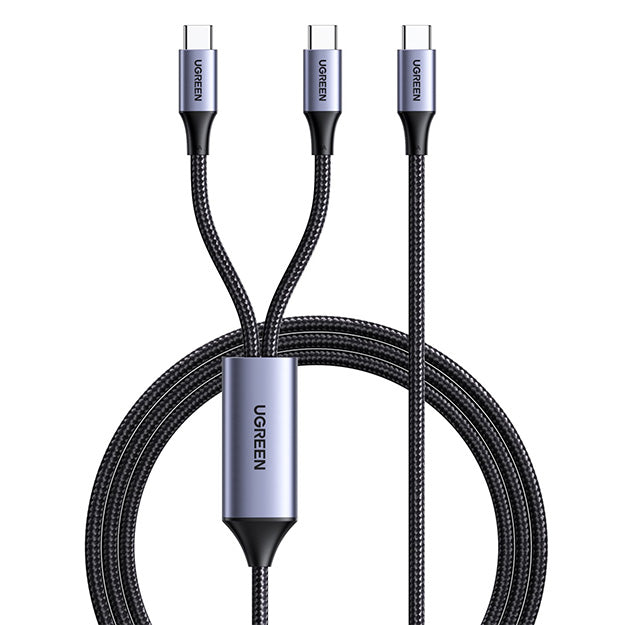 Ugreen Dual Type-C Braided Cable 1.5Meter 100W - Black