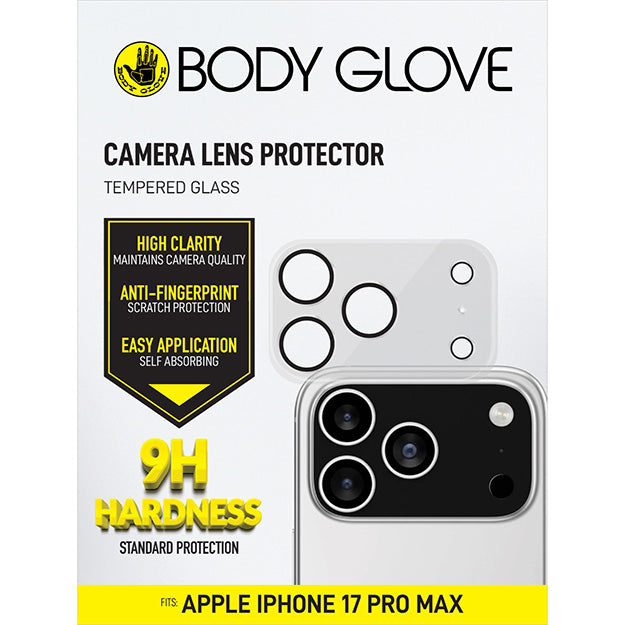 Body Glove Tempered Glass Camera Screen Protector For Apple iPhone 17 Pro Max – Black