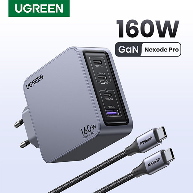 UGreen Nexode Pro 4 Port PD/USB Wall Charger - Grey