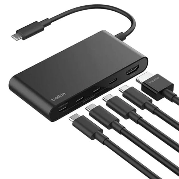 Belkin Mobile 5-Port USB-C Hub With 4K HDMI Display Multiport Adapter - Black