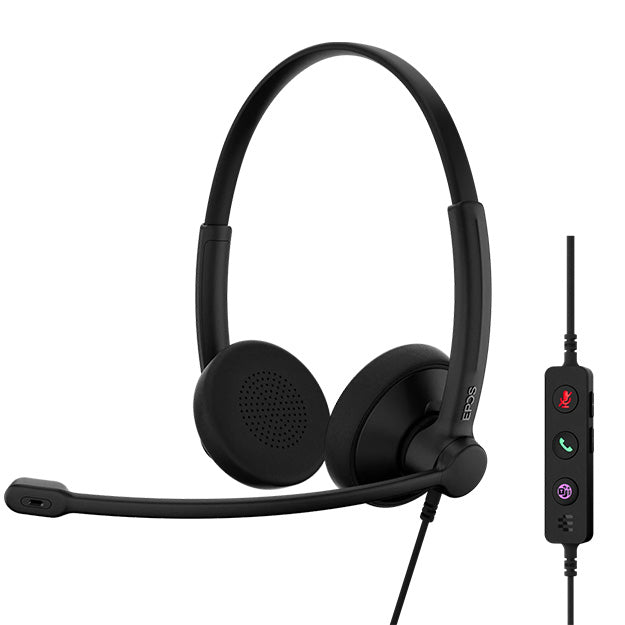 EPOS Impact 100 MS Stereo USB-C+A On-Ear Headset - Black