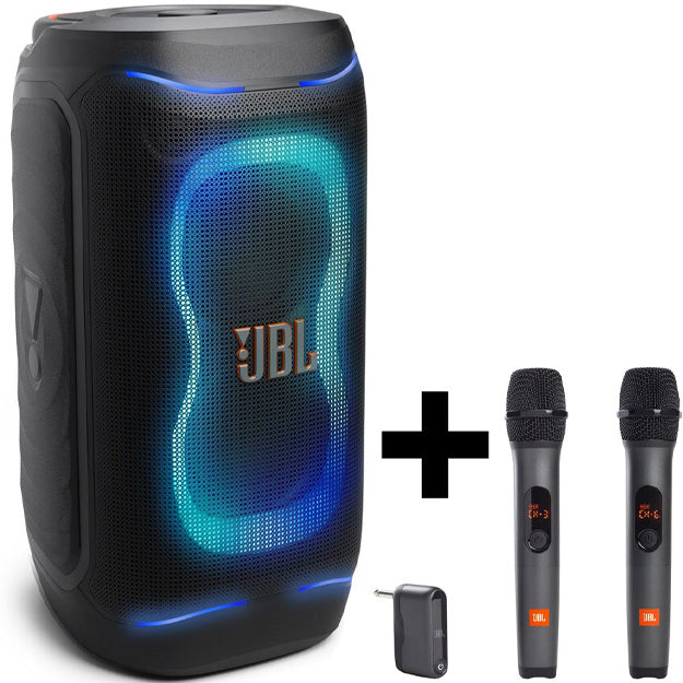 JBL Partybox 130 Portable Bluetooth Speaker With 2 x JBL Wireless Microphones