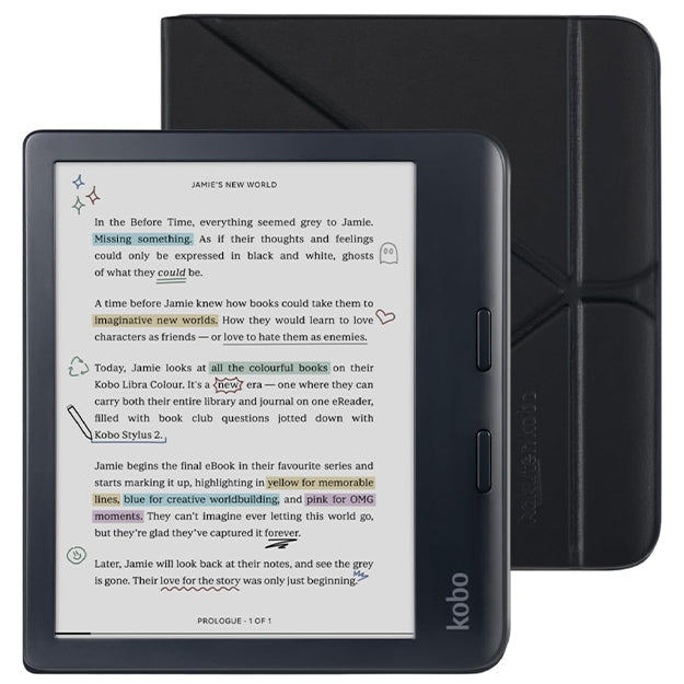 Kobo Libra Colour 7" eReader With Original Kobo Libra SleepCover Bundle - Black