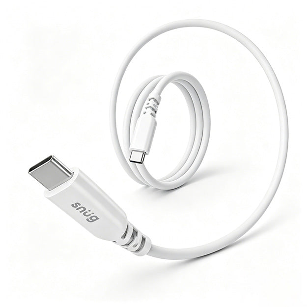 Snug USB-C To USB-C Charging And Data Transfer 60W 1.2m Cable(2 Pack) - White