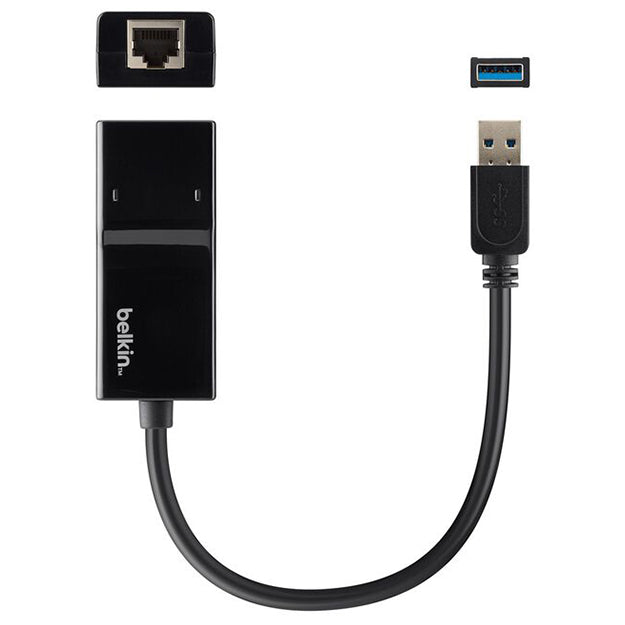 Belkin USB 3.0 To Gigabit Ethernet Adapter - Black