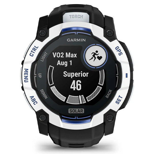 Garmin Instinct 3 Supernova 50mm Solar Rugged GPS Watch (Limited Edition) - Whitestone With Black Band