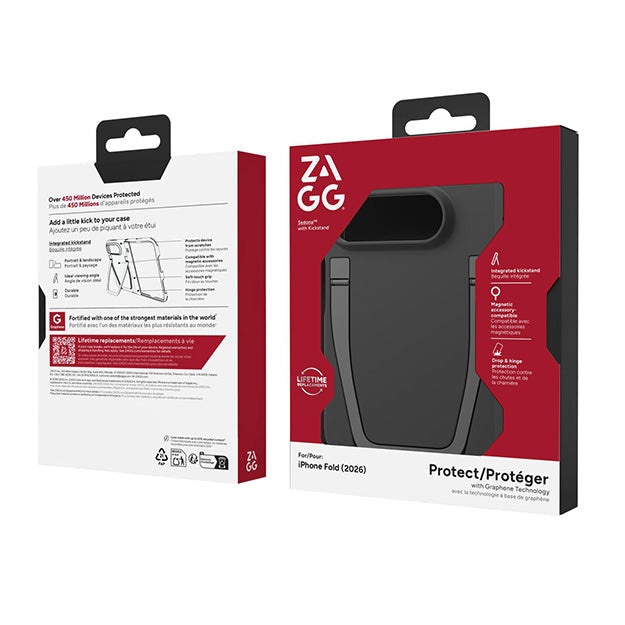 Zagg Sedona MagSafe Foldable Case With KickStand For Apple iPhone DUO - Black