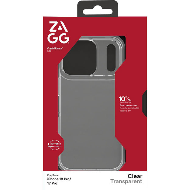Zagg Crystal Palace Lite Case For Apple iPhone 18 PRO / 17 PRO - Clear
