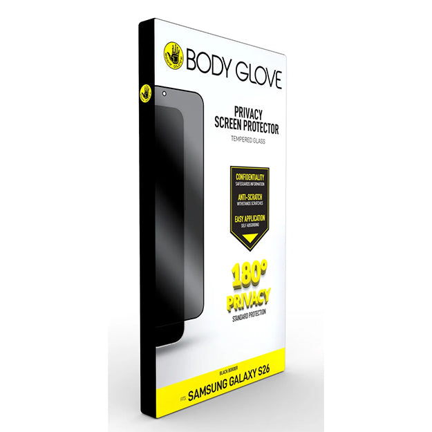 Body Glove Privacy Tempered Glass Screen Protector For Samsung Galaxy S26 - Black Border