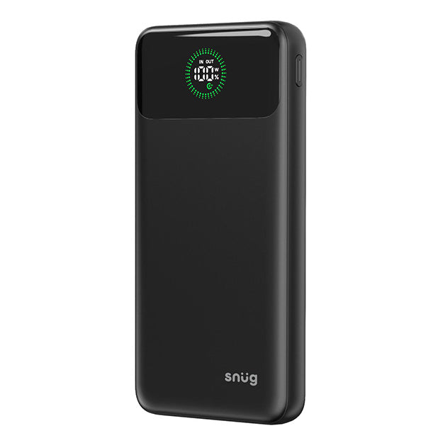 Snug 10000mAh Power Bank With Fast Charge And Intelligent Display - Black
