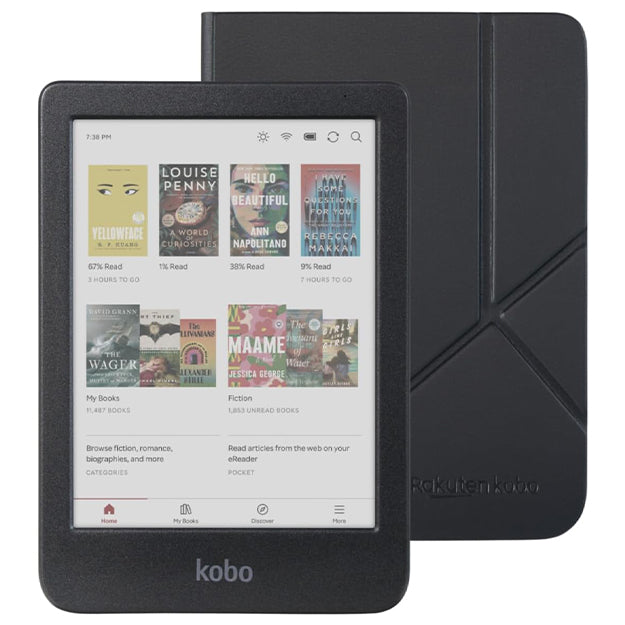Kobo Clara Colour 6" eReader With Original Kobo Clara Sleep Cover Bundle - Black