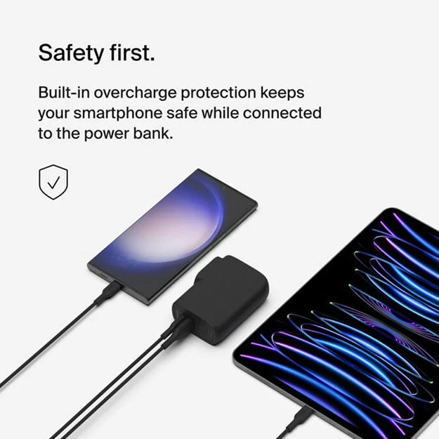 Belkin BoostCharge Hybrid 25W Wall Charger With 5000mAh Power Bank - Black