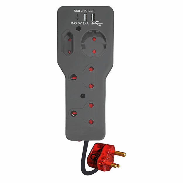 ChargePro 4 High Level Surge & USB Protector (3.4AMP USB Type-C & USB-A) - Black