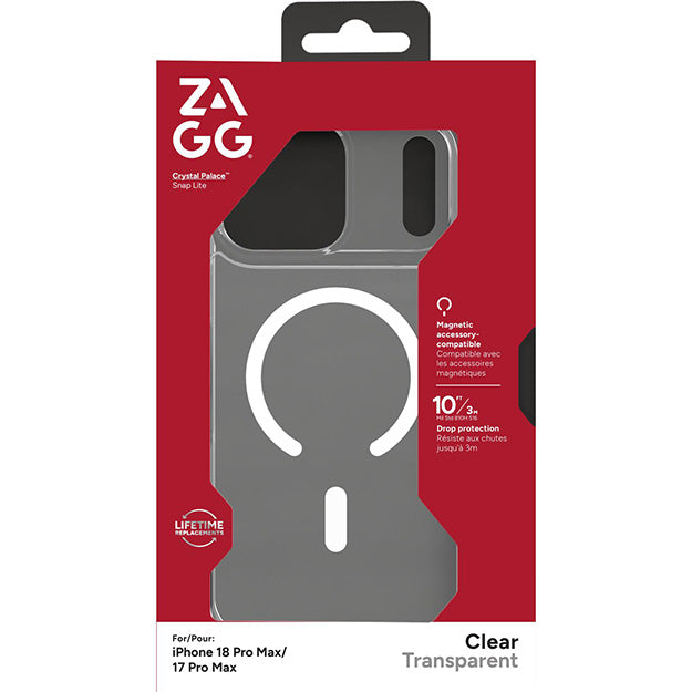 Zagg Crystal Palace Lite Snap MagSafe Case For Apple iPhone 18 PRO MAX / 17 PRO MAX - Clear