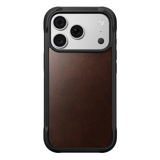 Nomad Rugged Leather MagSafe Case For Apple iPhone 18 PRO / 17 PRO - Rustic Brown