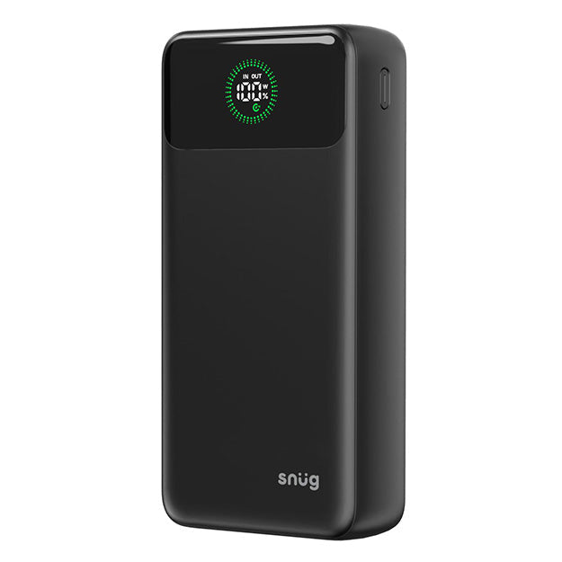 Snug 20000mAh Power Bank Charges 3 Devices With Intelligent Display - Black