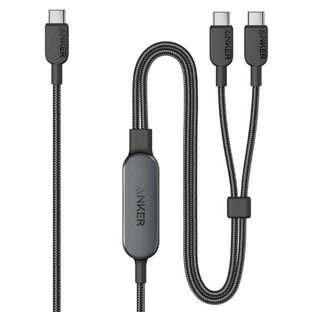 Anker 140W 2-in-1 Type-C To x2 Type-C Data Cable 1.2m - Black