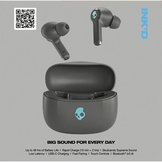 SkullCandy INKD True Wireless In-Ear Earbuds - Dark Grey