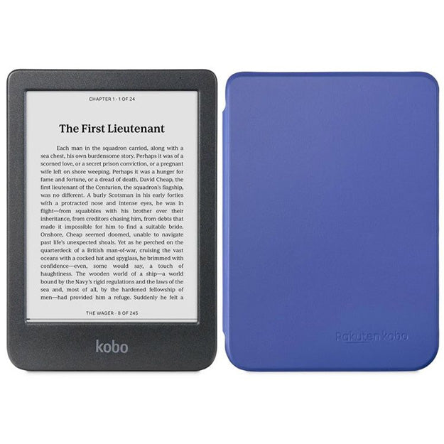 Kobo Clara BW 6" eReader With Original Kobo Basic SleepCover - Cobalt Blue