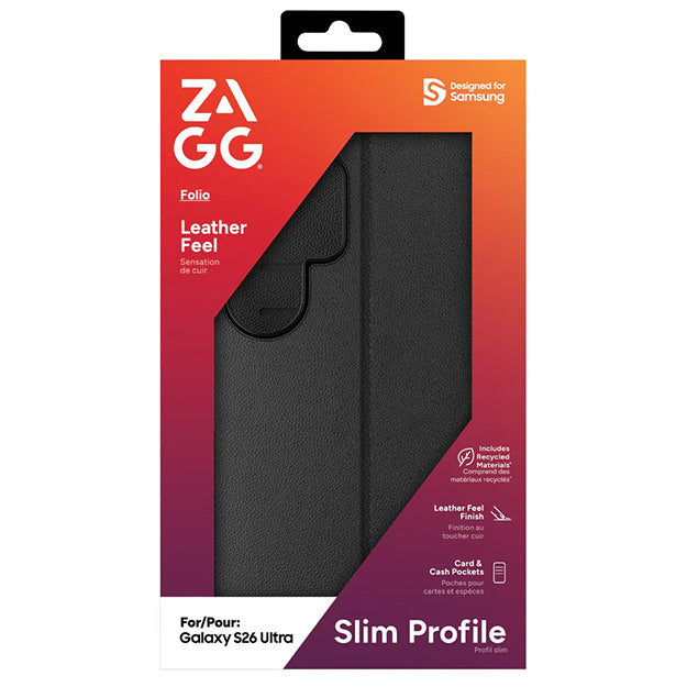 Zagg Folio Case For Samsung Galaxy S26 ULTRA - Black