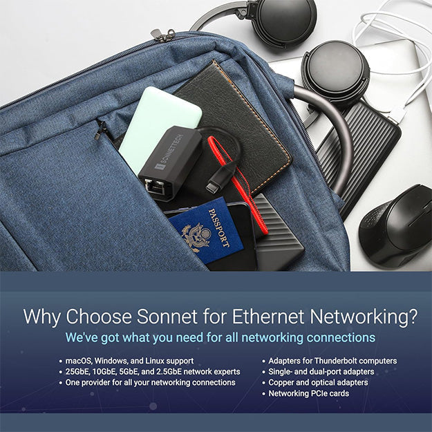 Sonnet Solo5G USB-C to 5Gb Ethernet Adapter - Black