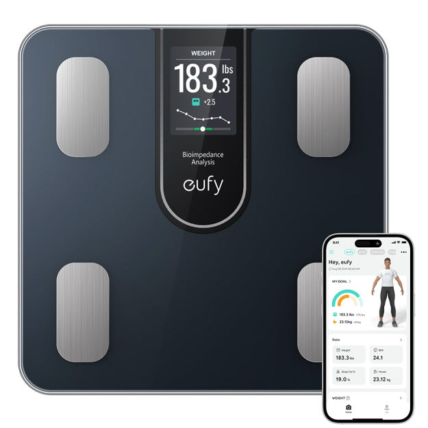 Eufy C20 Body Analysis Smart Scale (16 Key Body Metrics) - Black