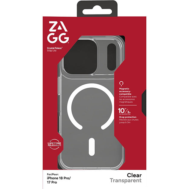 Zagg Crystal Palace Lite Snap MagSafe Case For Apple iPhone 18 PRO / 17 PRO - Clear