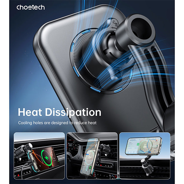 Choetech Magnetic Wireless Car Charger T231-F 15W – Black