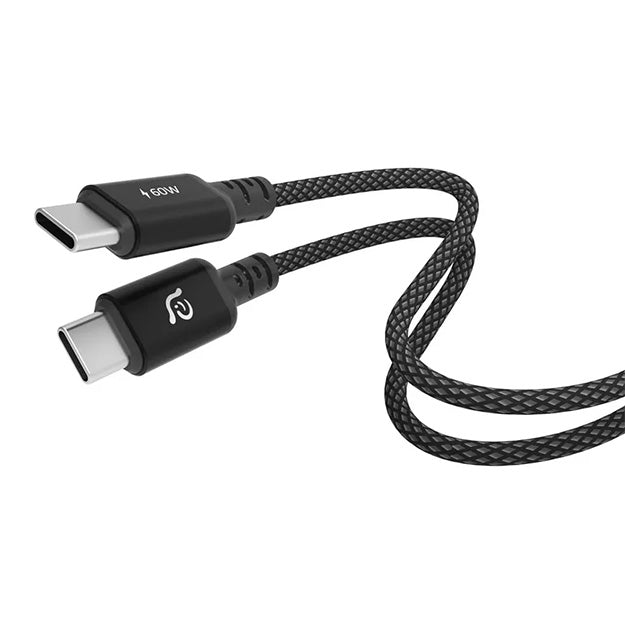 Adam Elements CASA S200 USB-C To USB-C 60W Braided Charging Cable 200 cm - Black