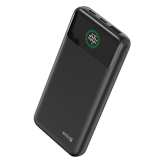 Snug 10000mAh Power Bank With Fast Charge And Intelligent Display - Black