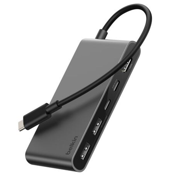 Belkin Connect 5-Port USB Hub with Dual USB-C Ports - Grey