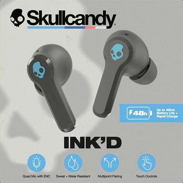 SkullCandy INKD True Wireless In-Ear Earbuds - Dark Grey