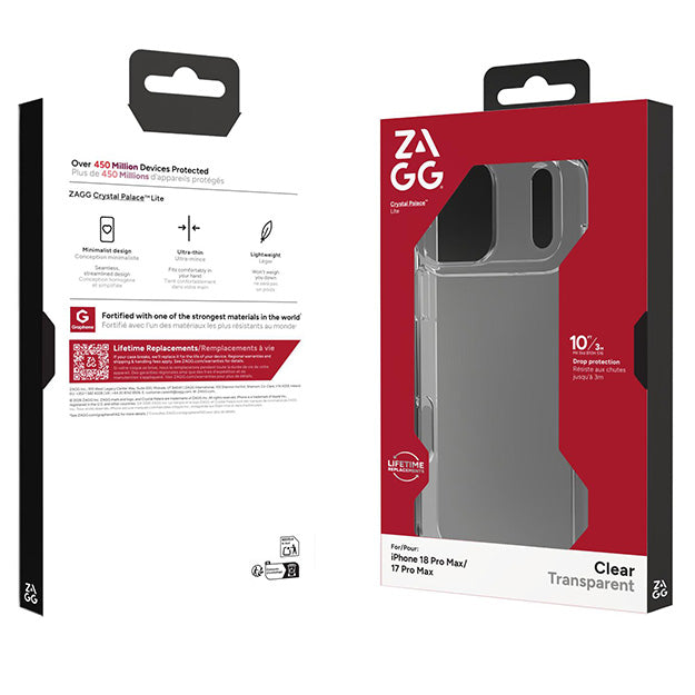 Zagg Crystal Palace Lite Case For Apple iPhone 18 PRO MAX / 17 PRO MAX - Clear