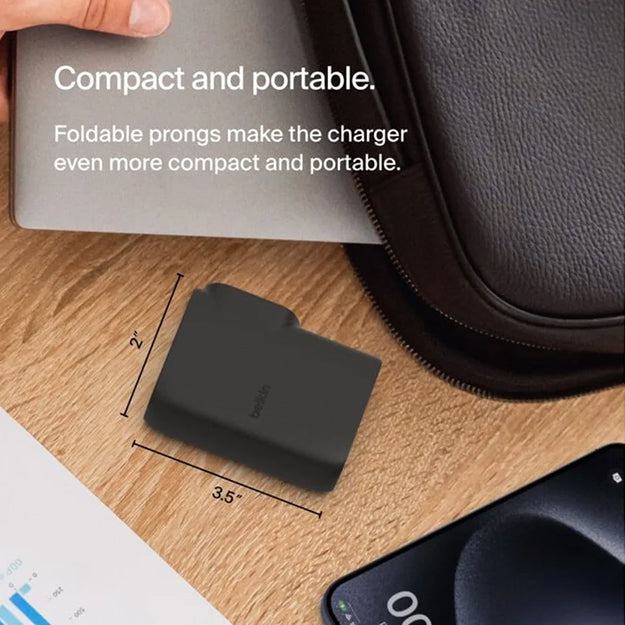 Belkin BoostCharge Hybrid 25W Wall Charger With 5000mAh Power Bank - Black