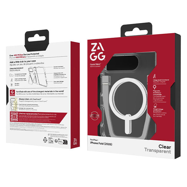 Zagg Crystal Palace Snap MagSafe Case With KickStand For Apple iPhone DUO - Clear