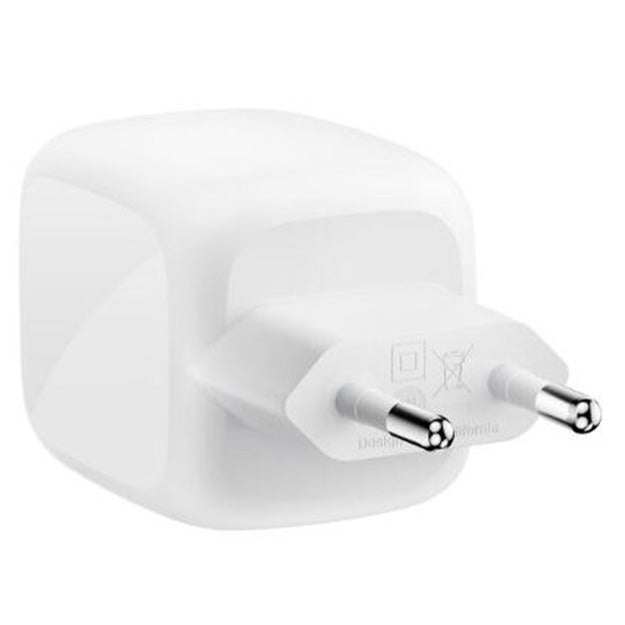 Belkin 67 Watt Dual USB-C Port GaN Wall Charger With 2m USB-C To USB-C Cable - White